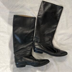 Black Joan and David Leather Knee-High Boots Size 10